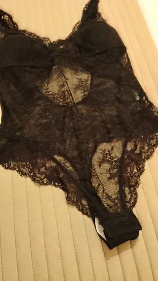 Body de encaje H&M Negro Talla Única Nuevo