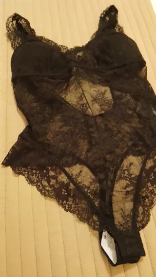 Body de encaje H&M Negro Talla Única Nuevo