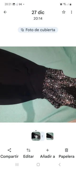 Mono Zara lentejuelas plata y negro