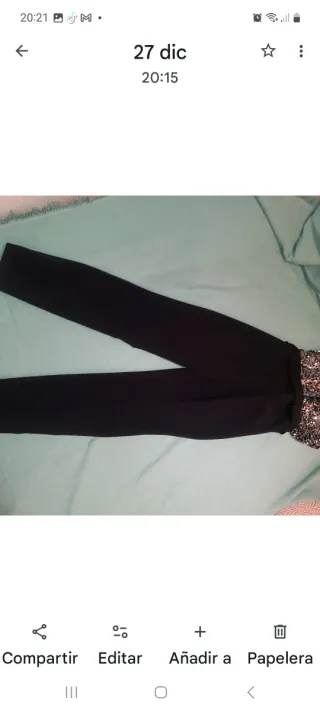 Mono Zara lentejuelas plata y negro