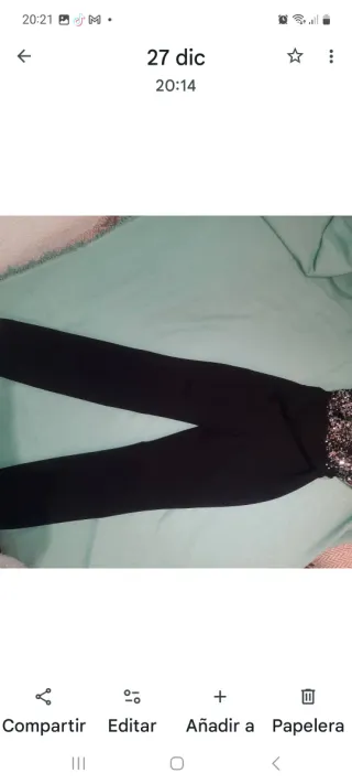 Mono Zara lentejuelas plata y negro