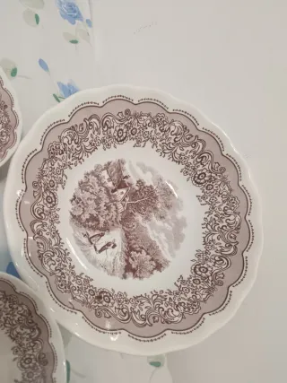 Set 5 ciotole porcellana motivo paesaggio