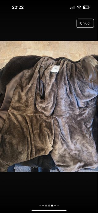 Giacca lunga con pelliccia mai indossata