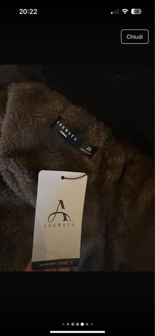 Giacca lunga con pelliccia mai indossata