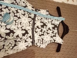 Vestido fiesta niña flores blanco y negro