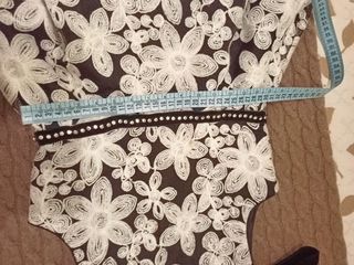 Vestido fiesta niña flores blanco y negro