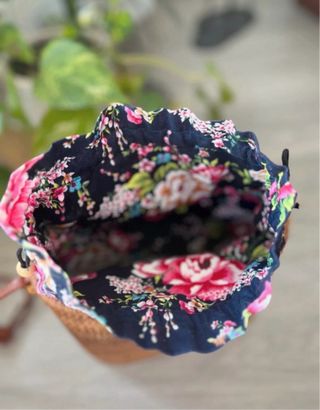 Bolso vintage tejido floral