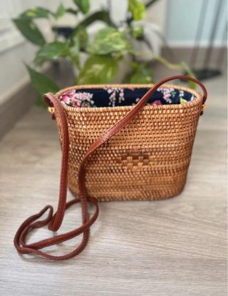 Bolso vintage tejido floral