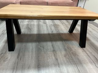 Mesa de centro de diseño 110x60cm madera y metal