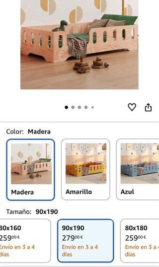 Cama infantil madera 160x80 incluye colchon