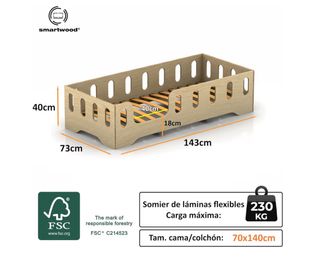 Cama infantil madera 160x80 incluye colchon
