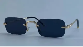 Gafas de Lujo Rectangulares Negro y Dorado