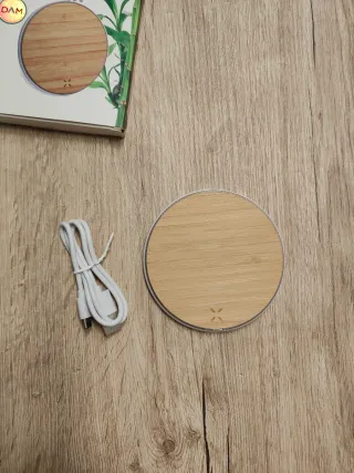 Cargador Inalámbrico DAM 10W Bamboo