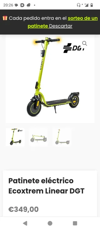 Patinete eléctrico lineal DGT