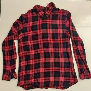 Camisa cuadros roja y azul marino