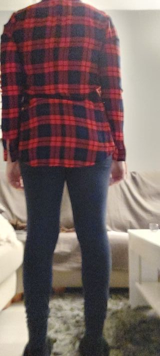 Camisa cuadros roja y azul marino