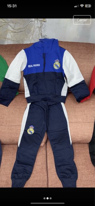 Chándal Real Madrid niño azul y blanco talla4
