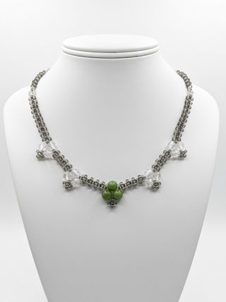 Collana Choker Fatta a Mano con Gemme Giada Verde