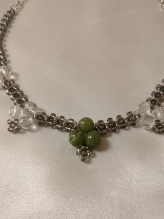 Collana Choker Fatta a Mano con Gemme Giada Verde