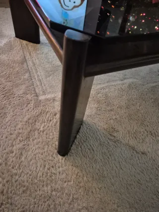 Mesa de centro madera y cristal vintage