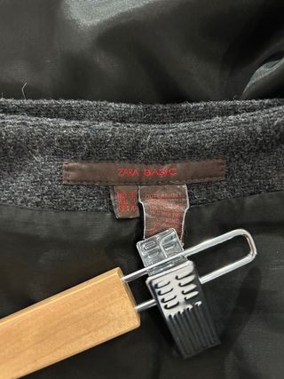 Falda Zara Lana Gris Talla 36