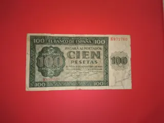 Billete 100 pesetas 1936 El Banco de España