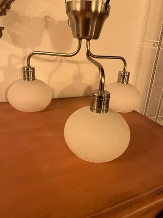 Lámpara moderna 3 esferas cristal