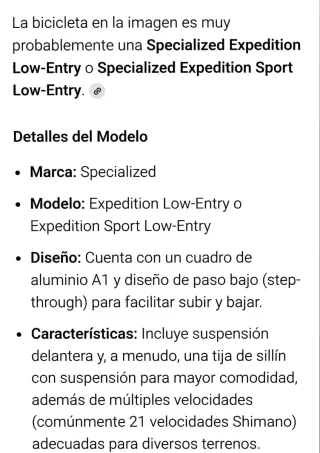 Bicicleta blanca Specialized