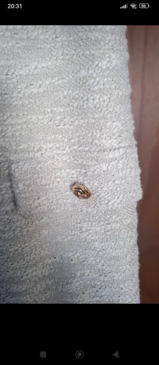 Vestido tweed gris y blanco +bolso