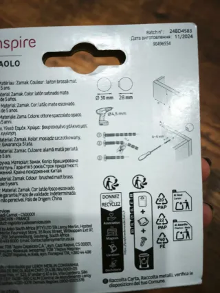 Pomos/Tiradores dorados para armarios y cajones