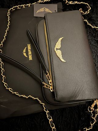 Bolsa Zadig & Voltaire preta com detalhes dourados