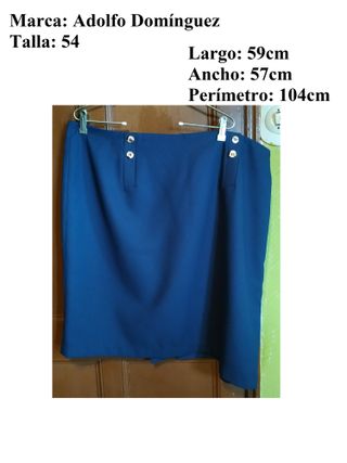 Falda Adolfo Dominguez Talla 54 Azul