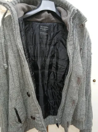 Chaquetón lana gris talla 52 L
