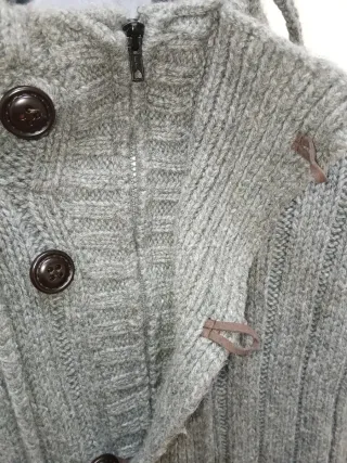 Chaquetón lana gris talla 52 L