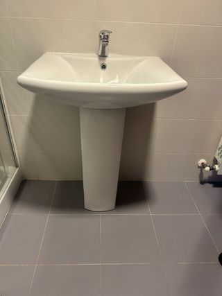 Lavabo de pie porcelana blanco