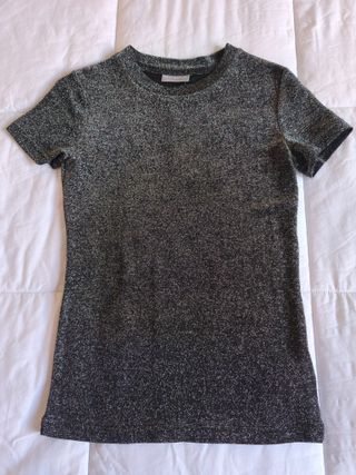 Camiseta Lurex Negro/Plata Talla S