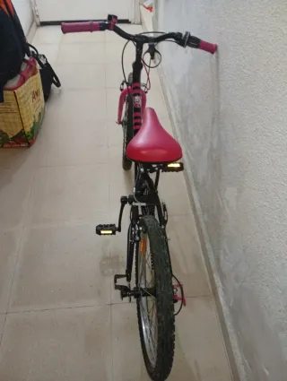 Bicicleta Infantil Niña Rosa y Negra