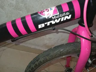 Bicicleta Infantil Niña Rosa y Negra