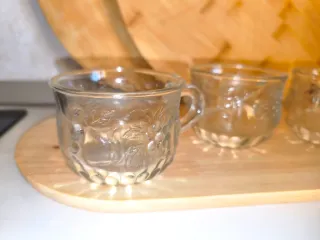 3 Tazas Vintage Jeannette Glass "Fruit" (Años 50)