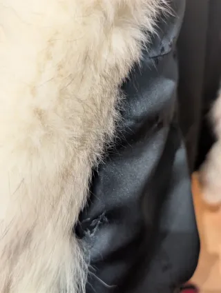 Abrigo Piel Zorro Ártico Beige/Blanco