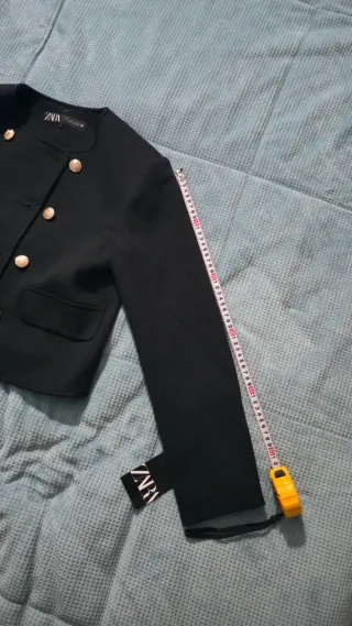 Blazer Zara Negro Talla S, Doble fila de Botones