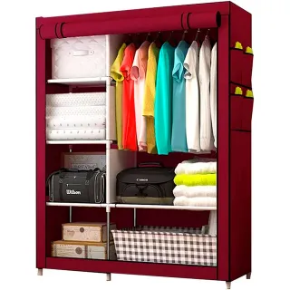 Armario Vestidor Granate Tela 170x105 Cm NUEVO