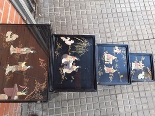 Mesas nido vintage decoradas