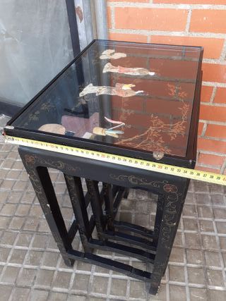 Mesas nido vintage decoradas