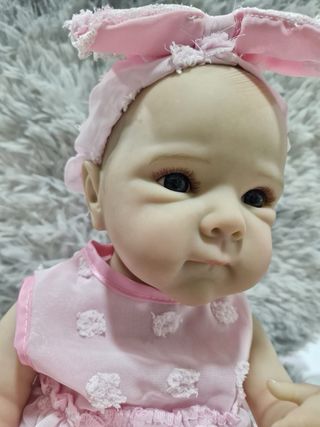 Muñeca bebé realista vinilo rosa