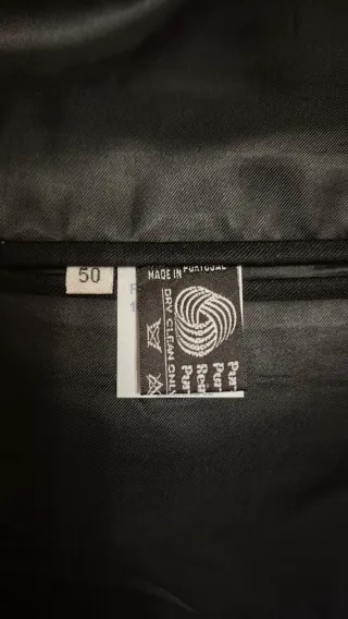 Traje cruzado italiano caballero negro de lana