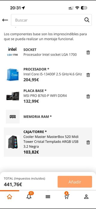 PC Gaming / Trabajo i5-13400F + RTX 4060 + Montado