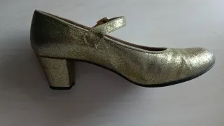 Zapatos de baile latino dorados niña Talla 36