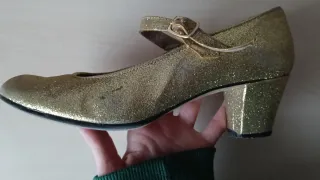 Zapatos de baile latino dorados niña Talla 36