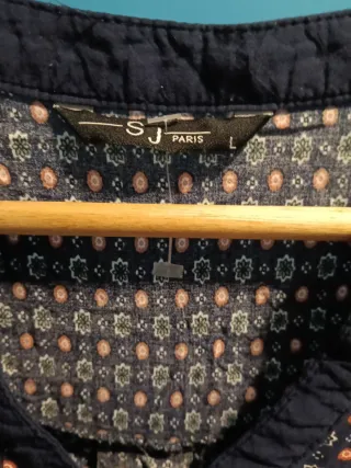 Blusa vintage Dressing estampado azul talla L